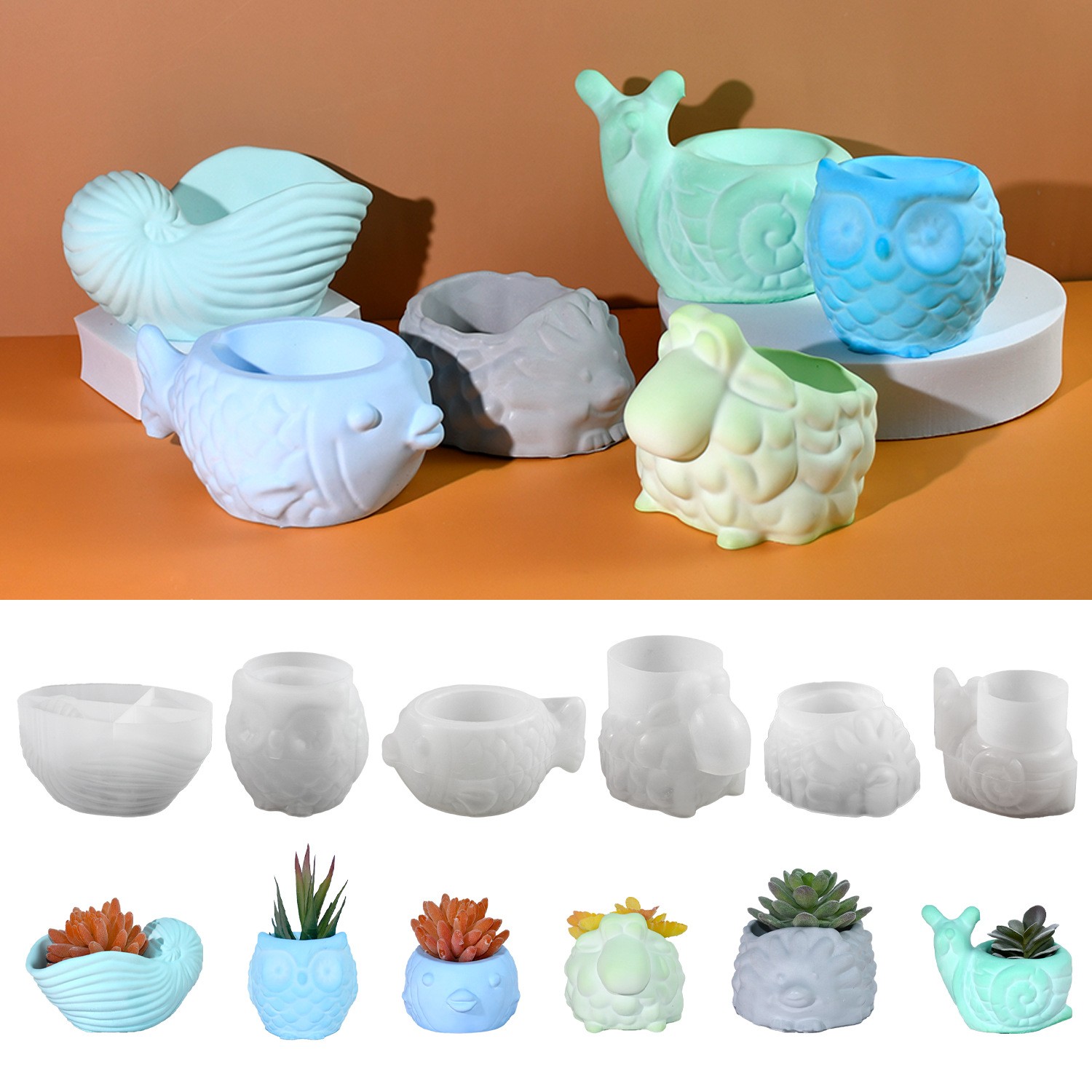 3D Animale Vaso di Fiori Stamp - Succulent Set recensione e prezzo