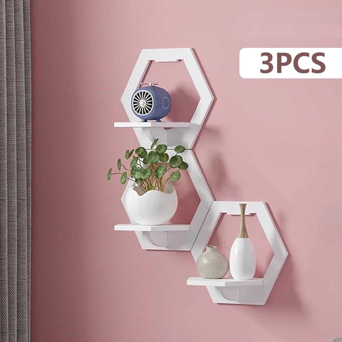 3 pezzi mensola a muro esagona - Terracotta Pot recensione e prezzo